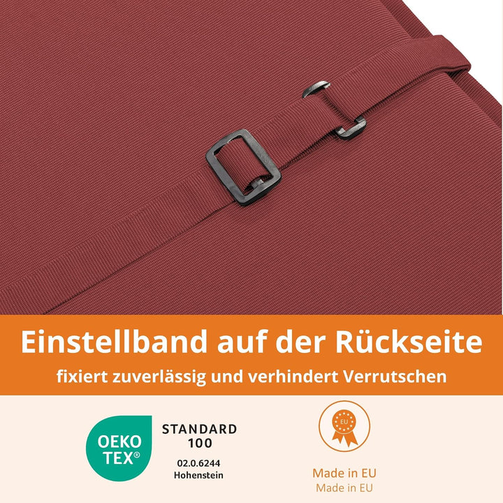 sleepling Hochlehner Auflagen 4er Set, Bequeme Gartenstuhlauflagen, Sitzauflagen Gartenmöbel 120x50