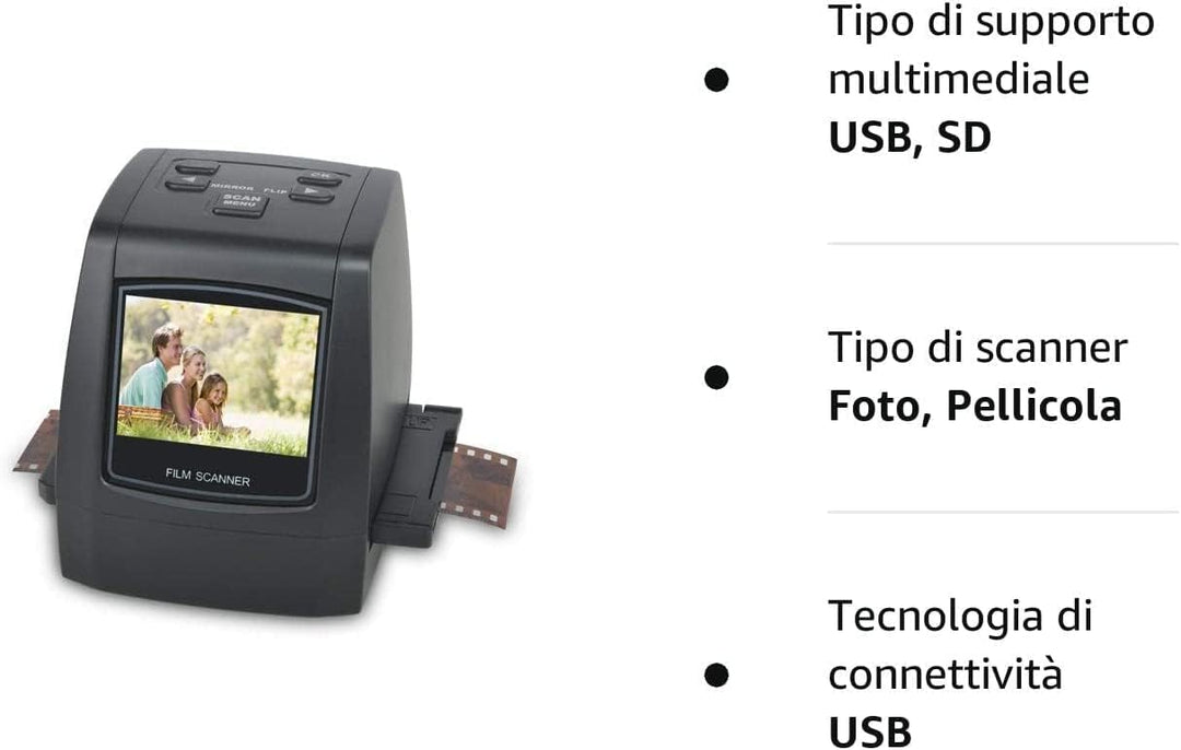 DIGITNOW! Film-Scanner Diascanner Tragbarer hochauflösender 22MP All-In-1-Film- und Diascanner für S