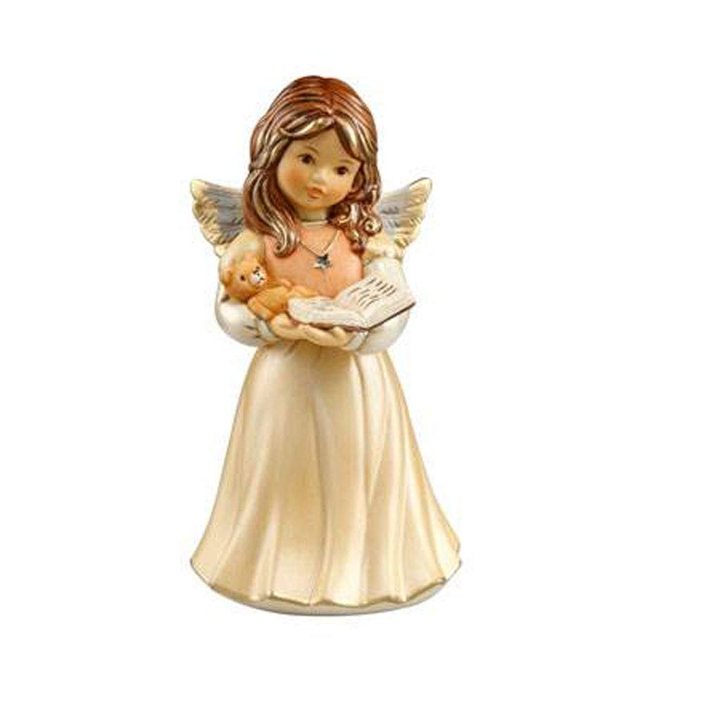 Goebel X-Mas Engels-Figur Kuschelzeit aus Steingut Mehrfarbig, Masse: 7,5cm x 7,5cm x 14cm, 41-539-0