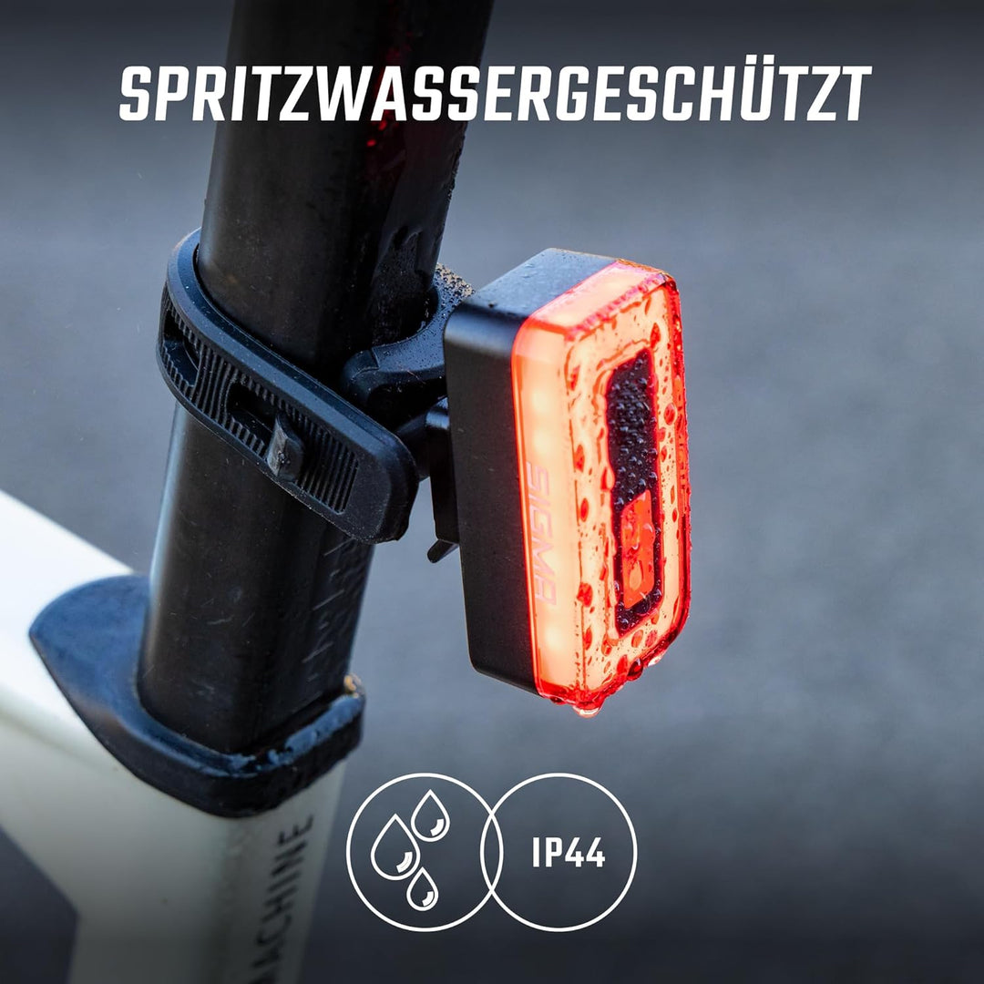 SIGMA HIRO 70 | StVZO zugelassenes COB-Fahrradrücklicht inkl. Bremslicht & Notfall-Bremslicht | USB-