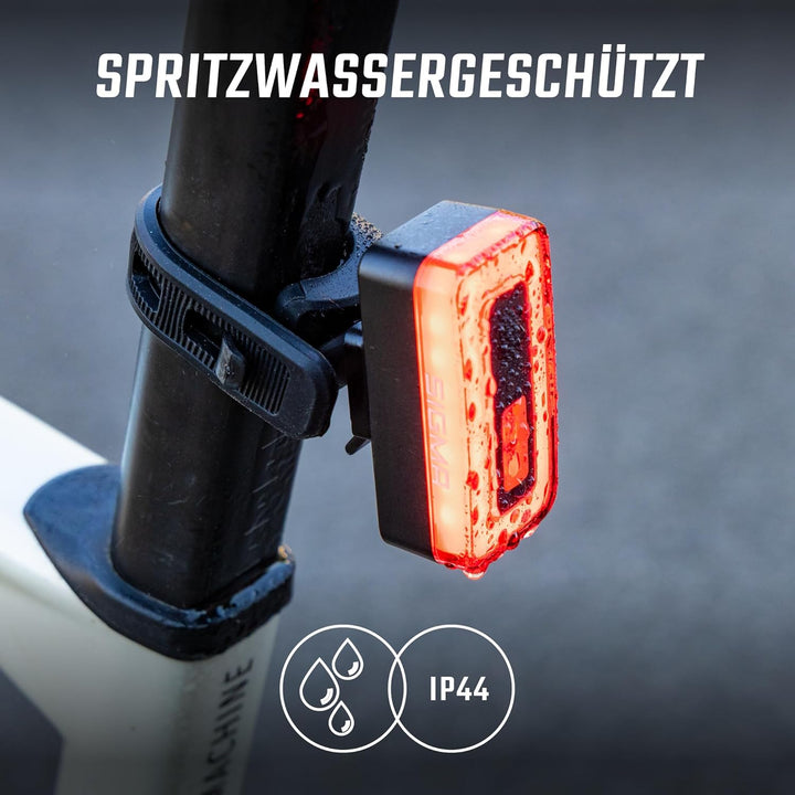 SIGMA HIRO 70 | StVZO zugelassenes COB-Fahrradrücklicht inkl. Bremslicht & Notfall-Bremslicht | USB-