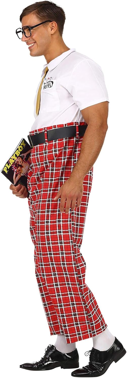 W WIDMANN MILANO Party Fashion - Kostüm Nerd, Overall, Gürtel, Krawatte, Brille, Streber, Freak, Fas
