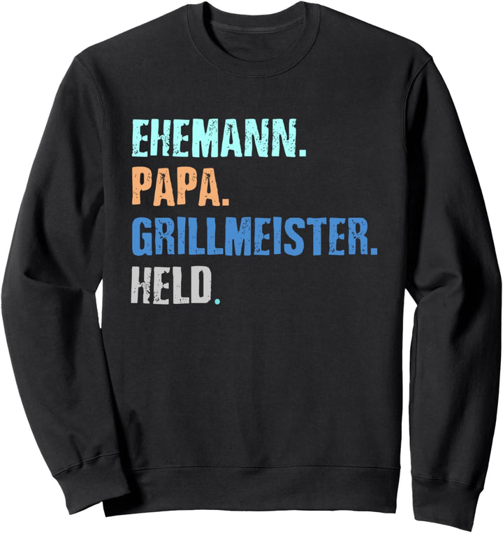 Ehemann Papa Grillmeister Held Vintage Geschenk Papa Sweatshirt