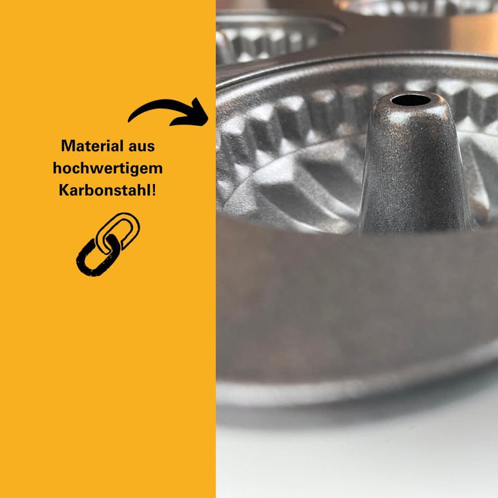 Birkmann, Easy Baking, Mini-Gugelhupfblech 12-fach, Backform für Mini-Kuchen, Muffins und Cupcakes,