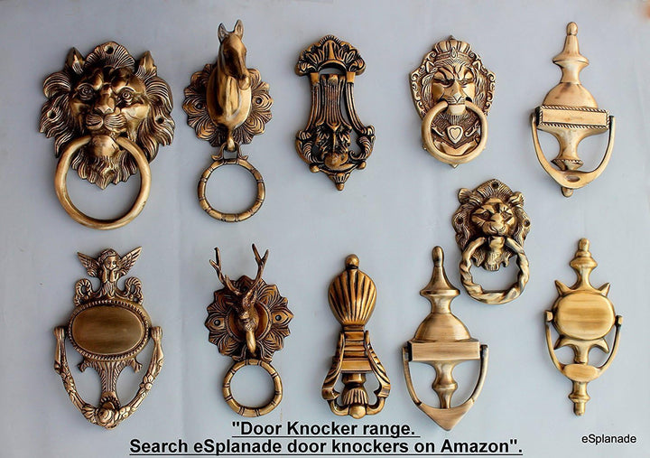 eSplanade 20,3 cm Ganesha Messing Türklopfer aus 100% Messing | Home Decor | Tür Knockers