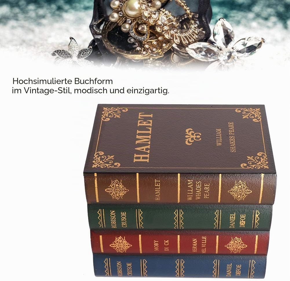 Falsche Buchbox 16 x 14 x 19 cm Vintage Europäischen Stil Deko Schmuck Aufbewahrung Buchboxen Gefäls