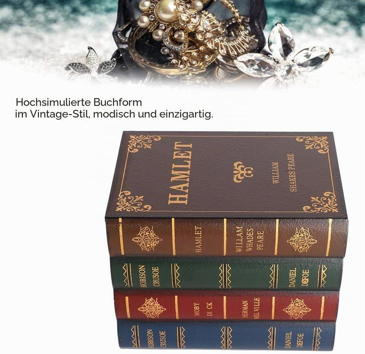 Falsche Buchbox 16 x 14 x 19 cm Vintage Europäischen Stil Deko Schmuck Aufbewahrung Buchboxen Gefäls