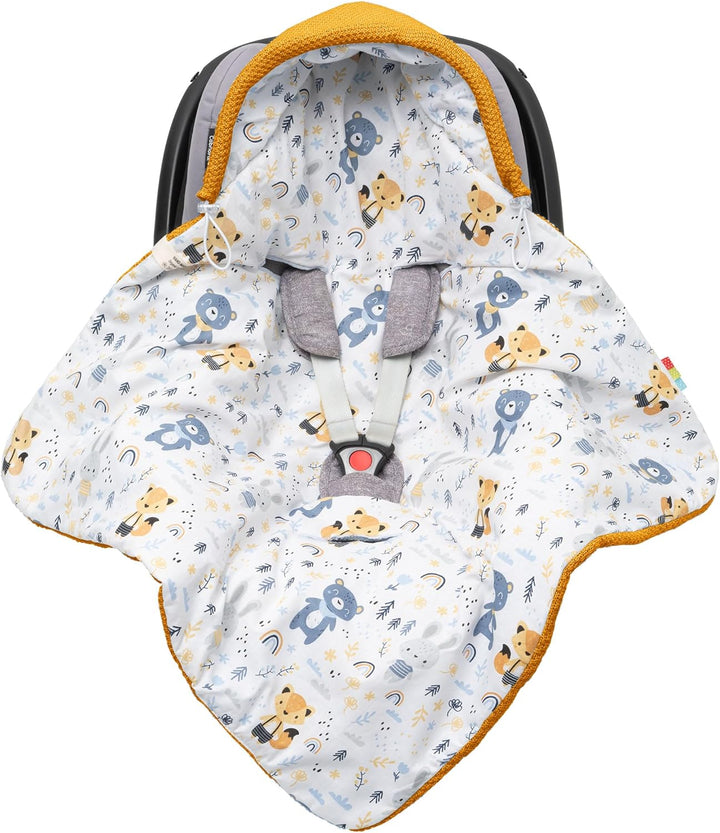 Einschlagdecke Babyschale Neugeborenes Baby Baumwollgarn und 100% Baumwolle mit Füllung Universal fü