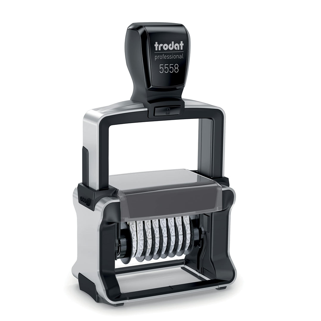 Trodat Professional 5558 Nummernstempel 8 Bänder, Selbstfärbend, 5 mm Schrifthöhe, Abdruck schwarz 8