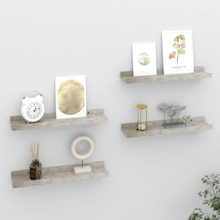 homiuse Wandregal 4 STK. Betongrau Wandregal Holz Wand BüCherregal Wand Regal Holz Wandregal KüChe K