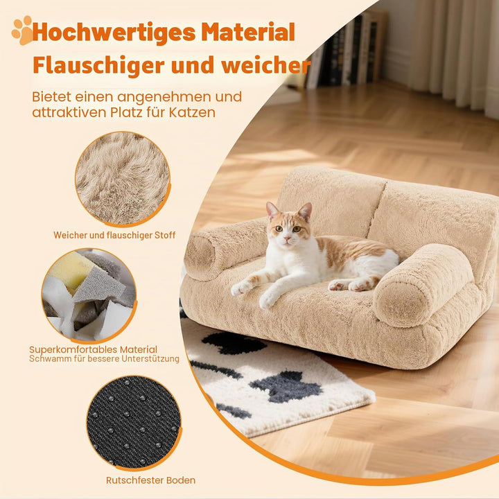 Gimars Grosse Katzen Bett – 10% mehr Füllung, Orthopädisches, Flauschiges, Waschbares Katzenbett mit