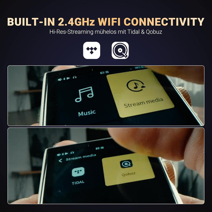 Hidizs AP80 PRO MAX MP3 Player mit Bluetooth WLAN, Hi-Res Streaming DLNA und AirPlay Wireless, Zwei