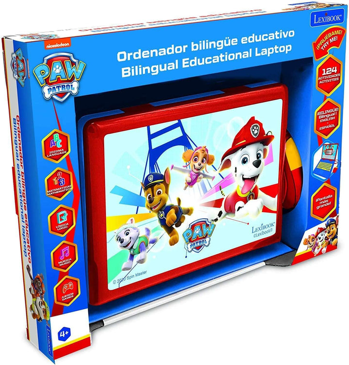 LEXIBOOK Paw Patrol-Pädagogisches und zweisprachiges Notebook Spanisch/Englisch-Spielzeug für Kinder