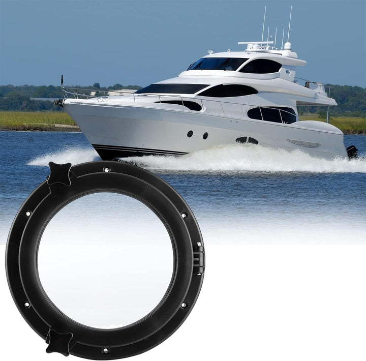 GAESHOW 26.5CM Marine Bullauge Runde schwarz Portlight Stalinit Fenster Universal für Boot Yacht Ers