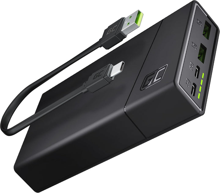 Green Cell Powerbank 20000mAh 18W PD USB C Externer Handyakkus GC PowerPlay20 Tragbares Ladegerät Po