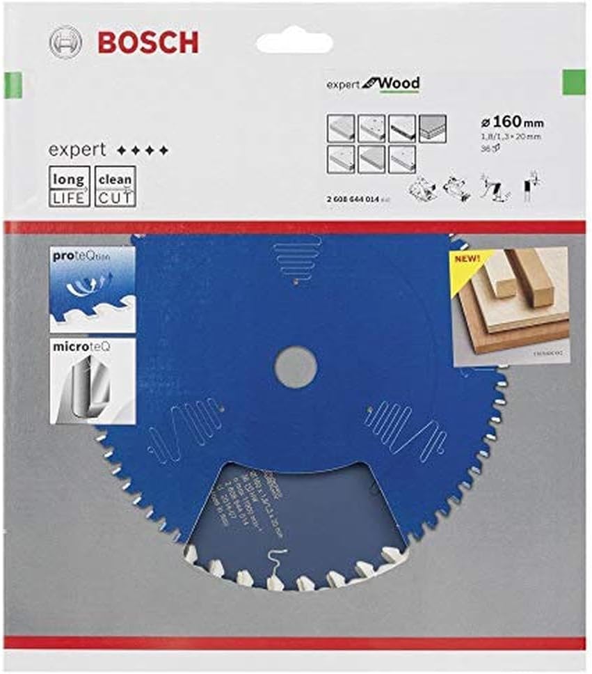 Bosch Professional 1x Kreissägeblatt Expert for Wood (Holz, Sägeblatt Ø 160 x 20 x 1,8 mm, 36 Zähne,