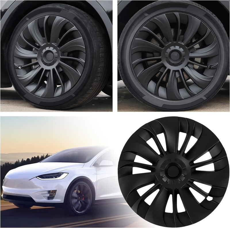 Radnabenabdeckung, 19 Zoll Radabdeckung Radkappen für Tesla Model Y 2020‑2023, 4er Set, Ersatzradabd