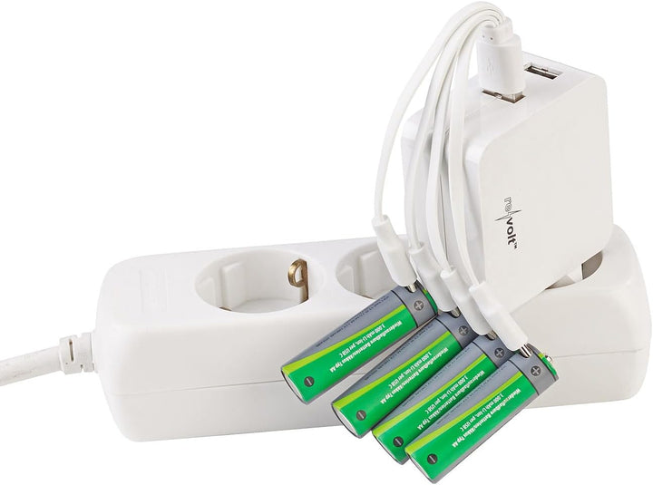 tka Köbele Akkutechnik Akku-Set: 8er-Set wiederaufladbare Batterien: 4X AA (3000 mWh), 4X AAA (800 m