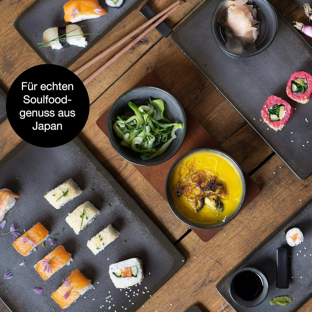 Moritz & Moritz Sushi Geschirr Set für 4 Personen - 29 Teile - Sushi Servierset mit 3x Sushi-Platte