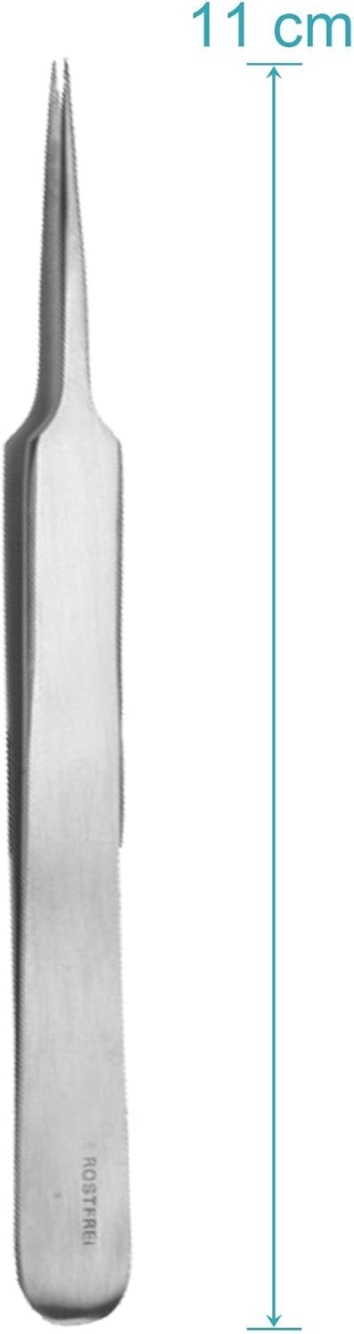 May - Industrie- und technische Pinzetten-Set gerade & gebogen aus Edelstahl 7-teilig - mit Etui