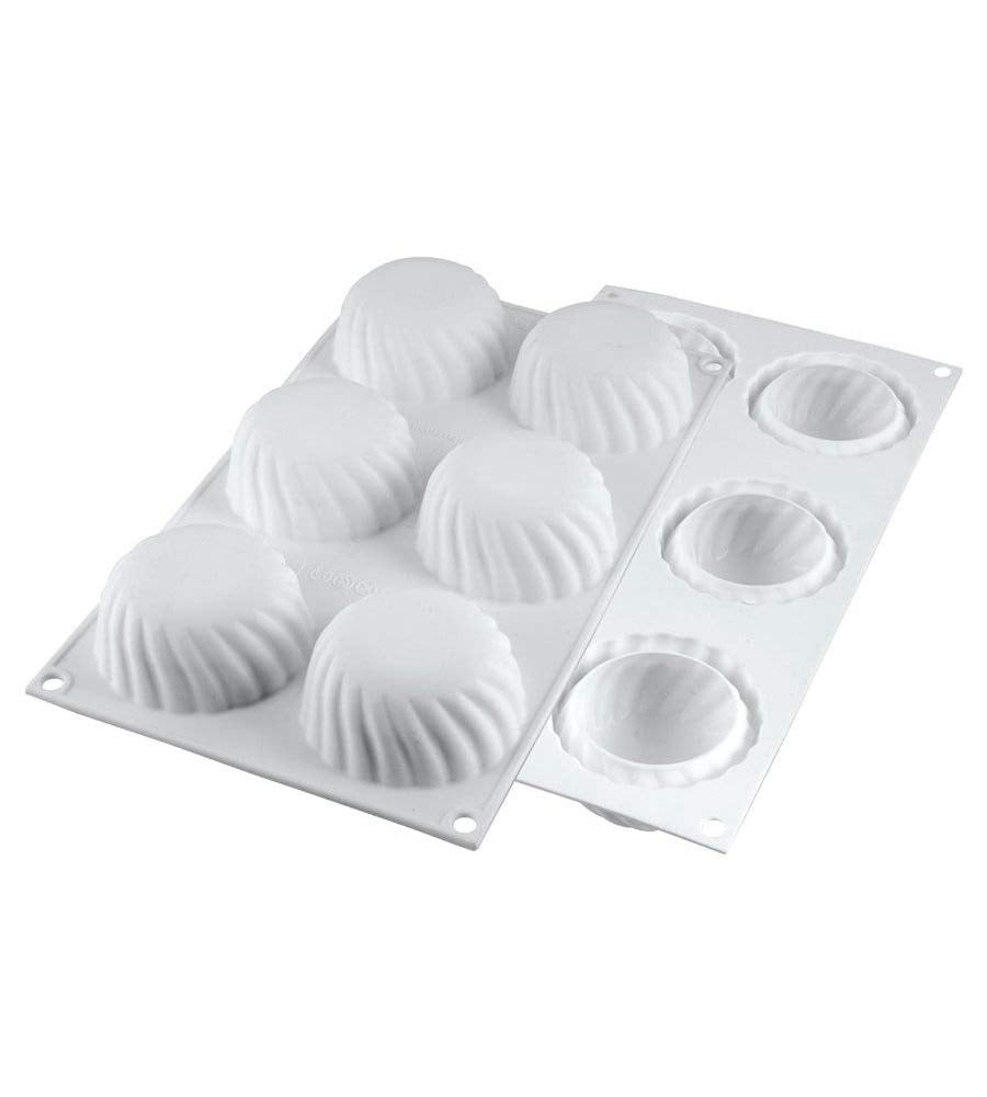 silikomart Silikonform, Silikon 6 Cav, Ea 2.75"x1.37"H, 6 Cav, Ea 2.75"x1.37"H