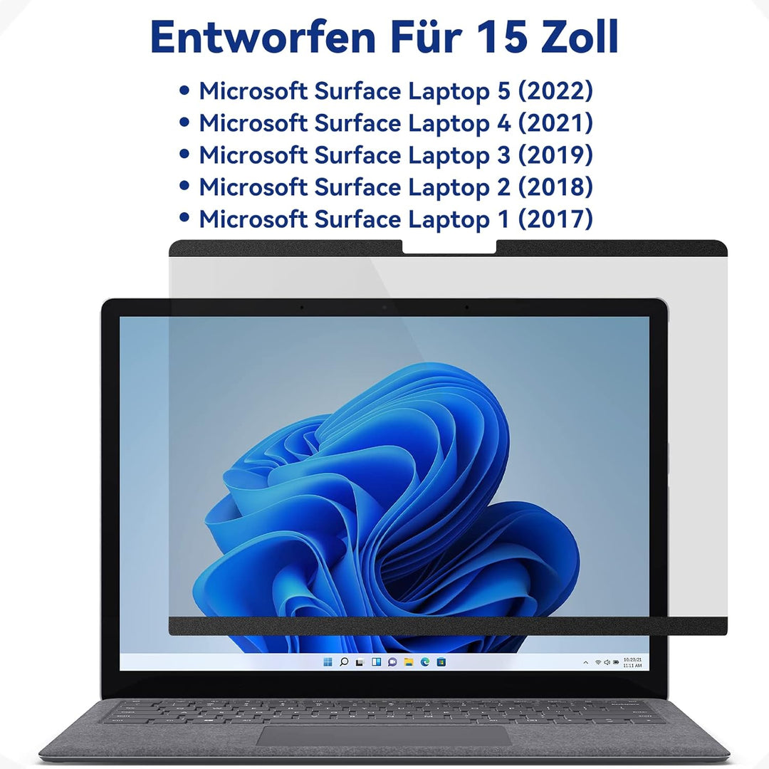 Magnetischer Blickschutzfilter Kompatibel Mit 15 Zoll Surface Laptop 5/4/3/2/1, Abnehmbar Anti Glare