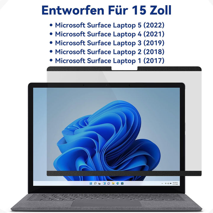 Magnetischer Blickschutzfilter Kompatibel Mit 15 Zoll Surface Laptop 5/4/3/2/1, Abnehmbar Anti Glare