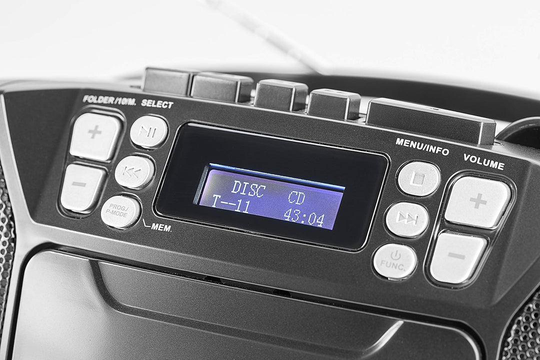 Dual,75961,DAB-P AA8210 Kassettenradiomit Schwarz, Schwarz