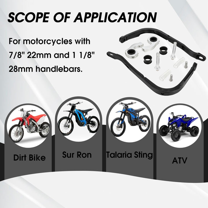 Paramani Moto Universale 7/20,3 cm, 22 mm e 1/20,3 cm 28 mm Manubrio a Spazzola per MX Motocross Dir