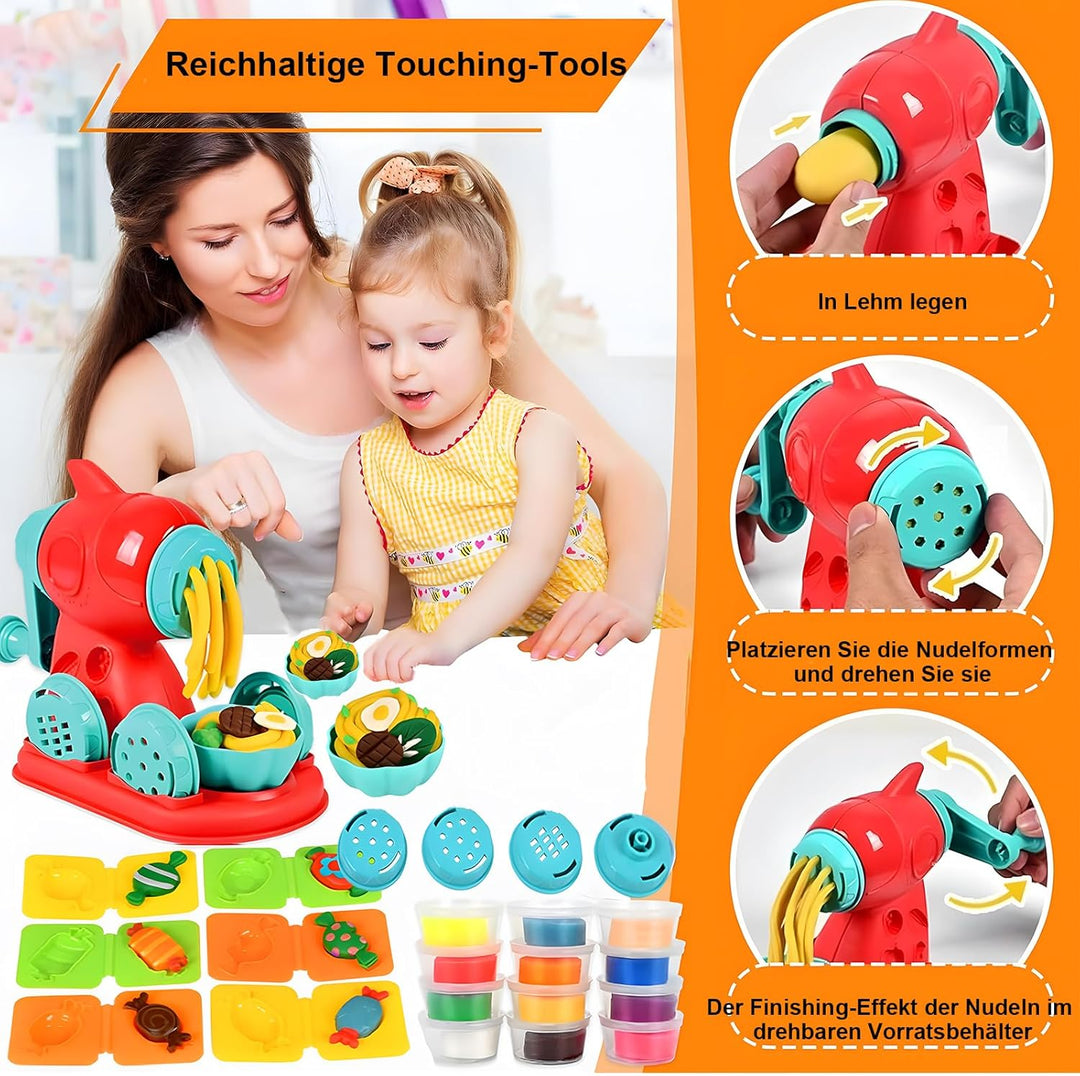 Knete Eiscreme Maschine Set – Kinder Knete Zubehör DIY Spielzeugset für Jungen & Mädchen, Kreatives