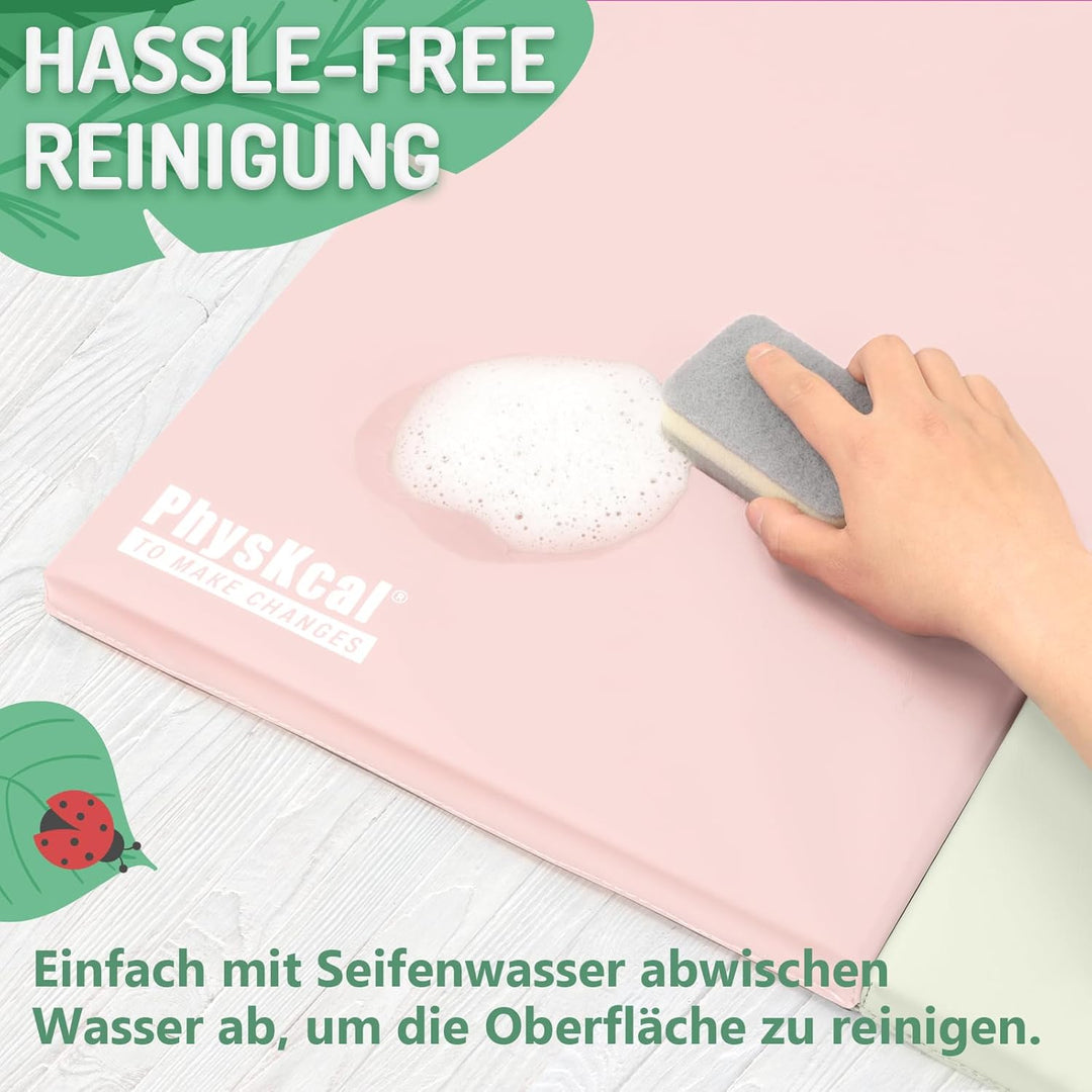 PhysKcal 195 x 75 x 3 cm Klappbare Weichbodenmatte Turnmatte Fitnessmatte Gymnastikmatte mit Tragegr