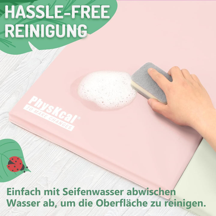 PhysKcal 195 x 75 x 3 cm Klappbare Weichbodenmatte Turnmatte Fitnessmatte Gymnastikmatte mit Tragegr