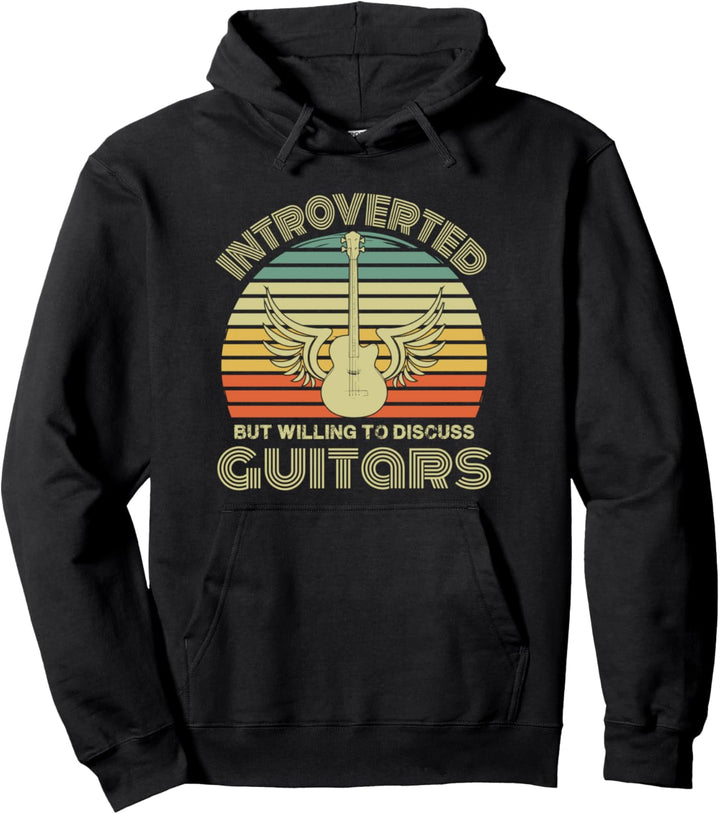 Gitarrist Retro Introvertiert, aber bereit, über Gitarren zu diskutieren Pullover Hoodie