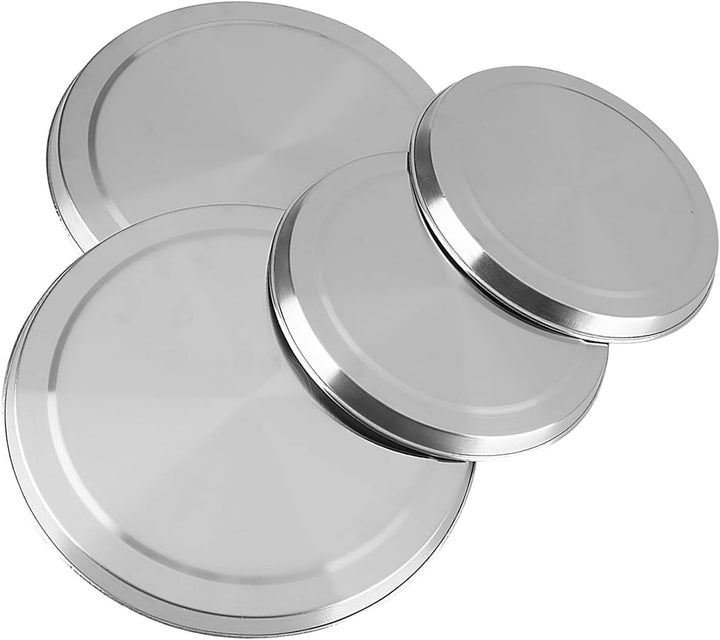 Ejoyous 4 Stück Herdabdeckplatten Edelstahl, Herddeckel aus Edelstahl Deckel für Runde Grillplatten