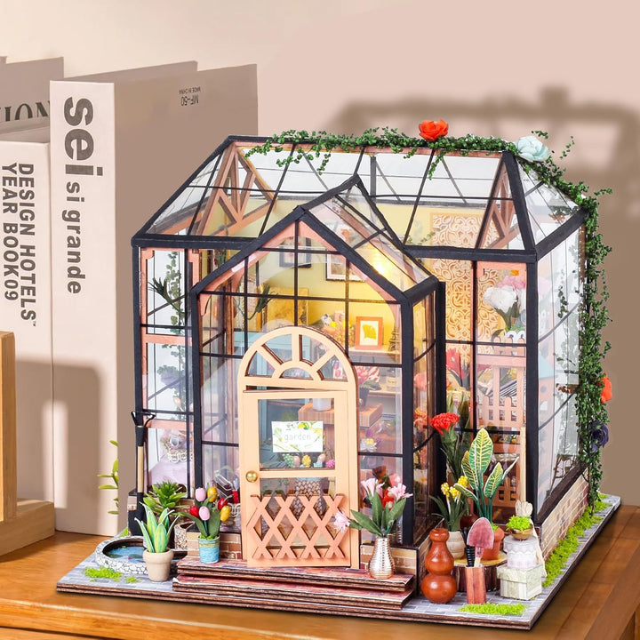 DIY Miniatur Haus, Blumenladen Handwerk Puppenhaus Kit Modell Puppenhaus Bastelset Geburtstag Gesche
