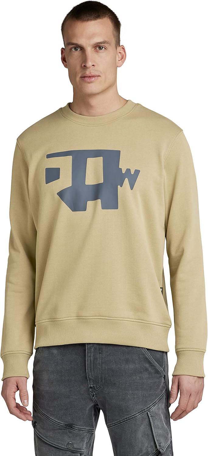 G-Star RAW Herren Abstract Raw Sweatshirt Sweats L Beige (Tree House D22230-a613-c941), L Beige (Tre