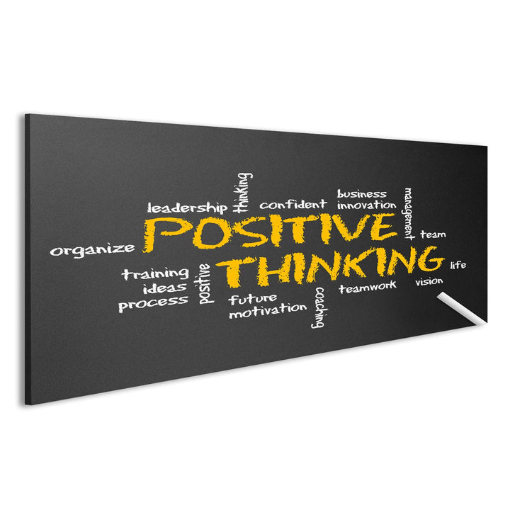 Bild auf Leinwand Dunkle Tafel mit Einer positiv denkenden Illustration. Wandbild Poster Leinwandbil