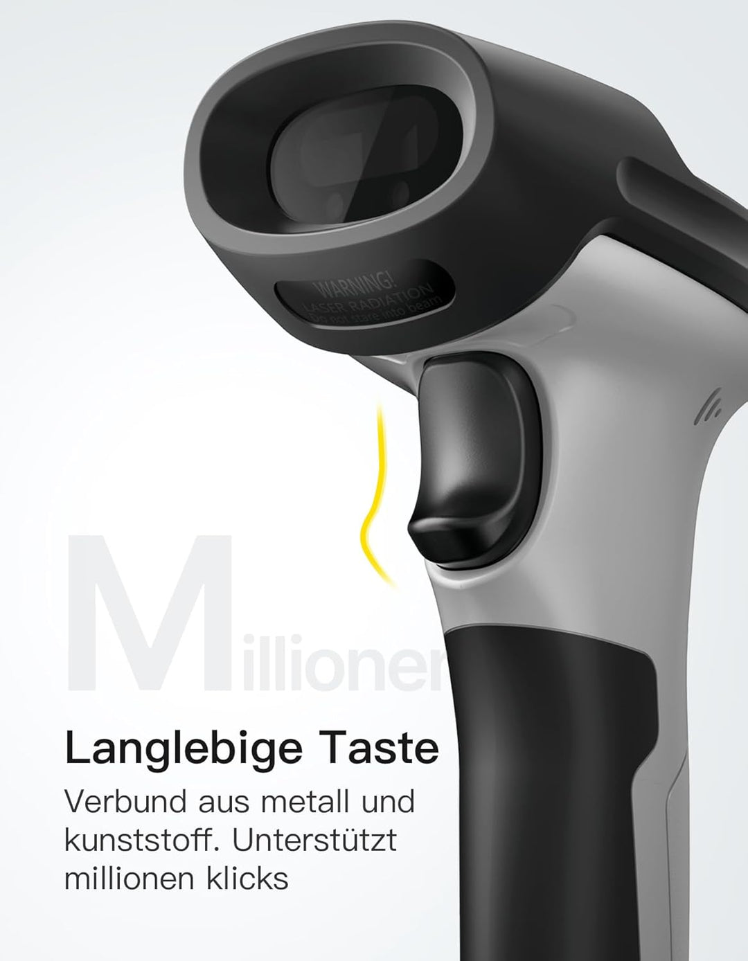 Inateck Barcode Scanner 2D Bluetooth, Kabellose QR Code Scanner, Wireless Handscanner mit AI APP &amp; S