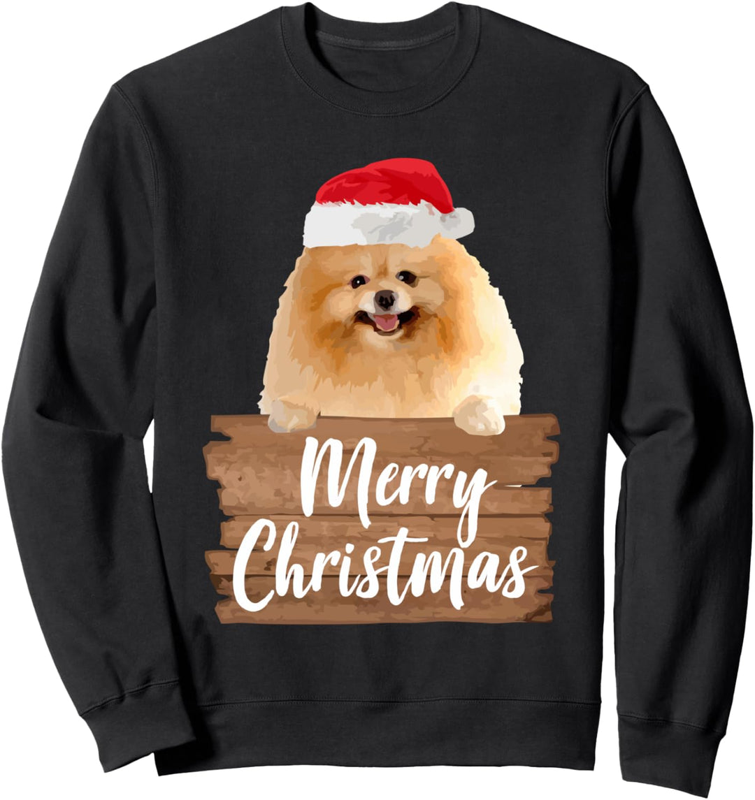 Weihnachtshund Geschenk Pommersche Weihnachtsmütze Sweatshirt