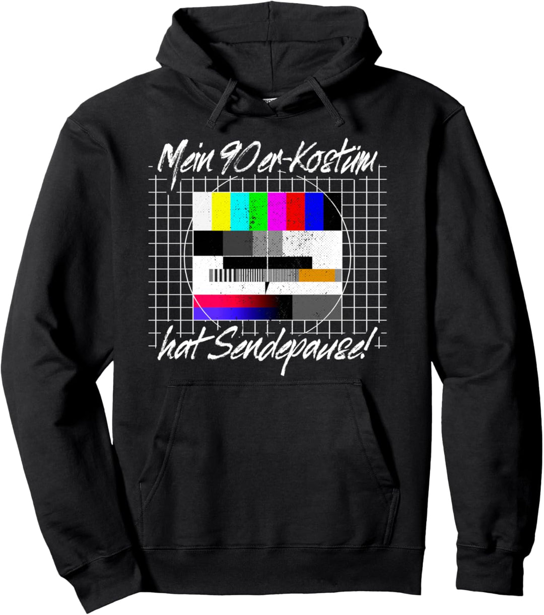 90er Jahre Kostüm Hat Sendepause Testbild 90s Mottoparty Pullover Hoodie