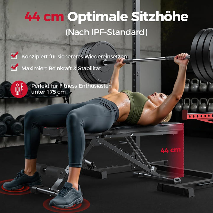FLYBIRD Verstellbare Hantelbank, 300 kg Tragfähigkeit, Professionelle Multifunktionale Trainingsbank
