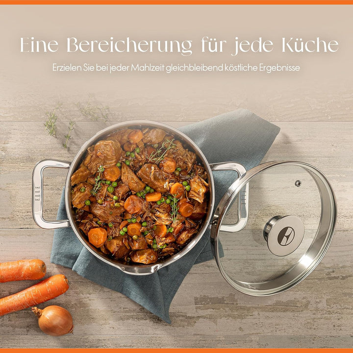 Classique Kochtopf mit Deckel - Ø 20 cm - Suppentopf Induktion Pfanne - Antihaft-beschichtung - Geei