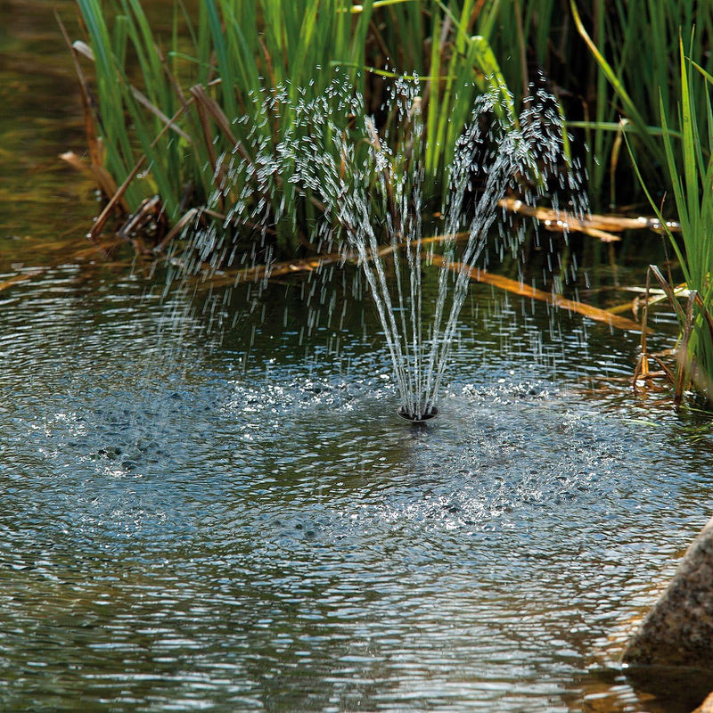 Royal Gardineer Teich Brunnen: Teichpumpe Fontaine mit 4 Wasserspiel-Aufsätzen, 230 Volt (Springbrun