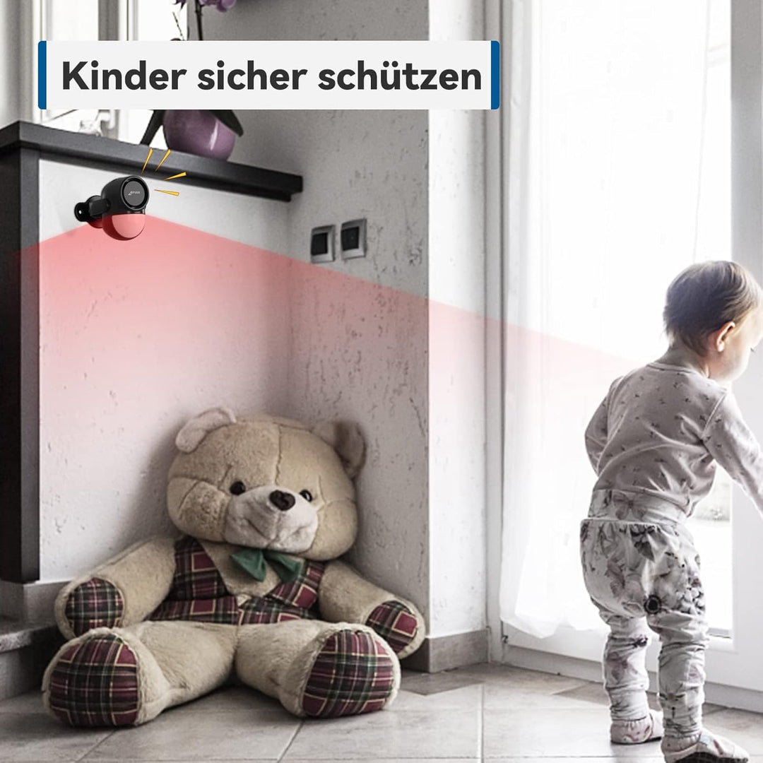 CPVAN PIR Bewegungsmelder Alarm, Bewegungssensor mit Fernbedienung, 125 dB, Anti-Diebstahl Alarmanla