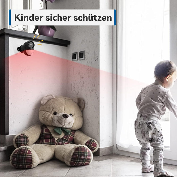 CPVAN PIR Bewegungsmelder Alarm, Bewegungssensor mit Fernbedienung, 125 dB, Anti-Diebstahl Alarmanla