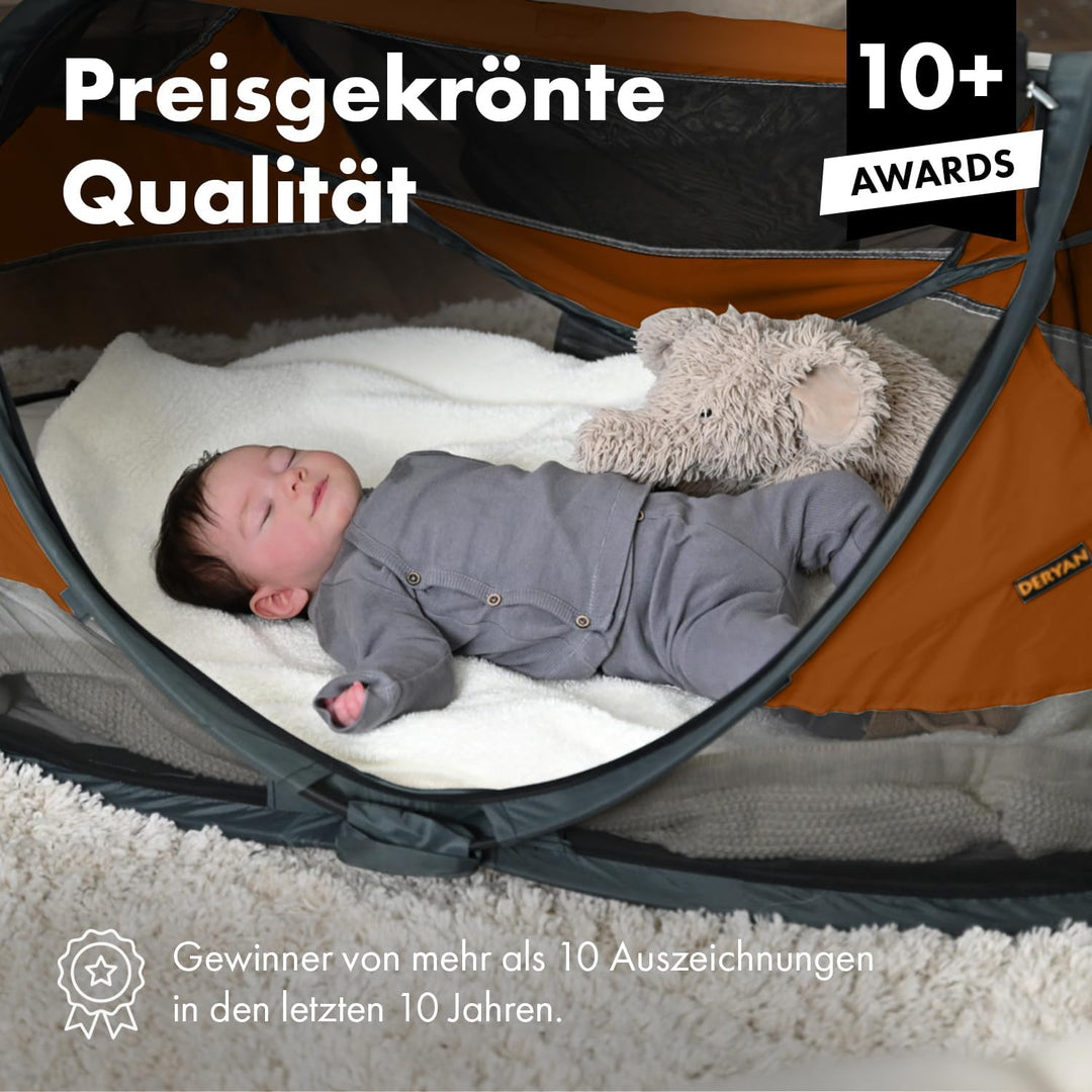 Deryan Baby & Kinder Reisebett mit Matratze - ab Geburt bis 2,5 Jahre, Pop Up Kleinkindbett Babyzelt