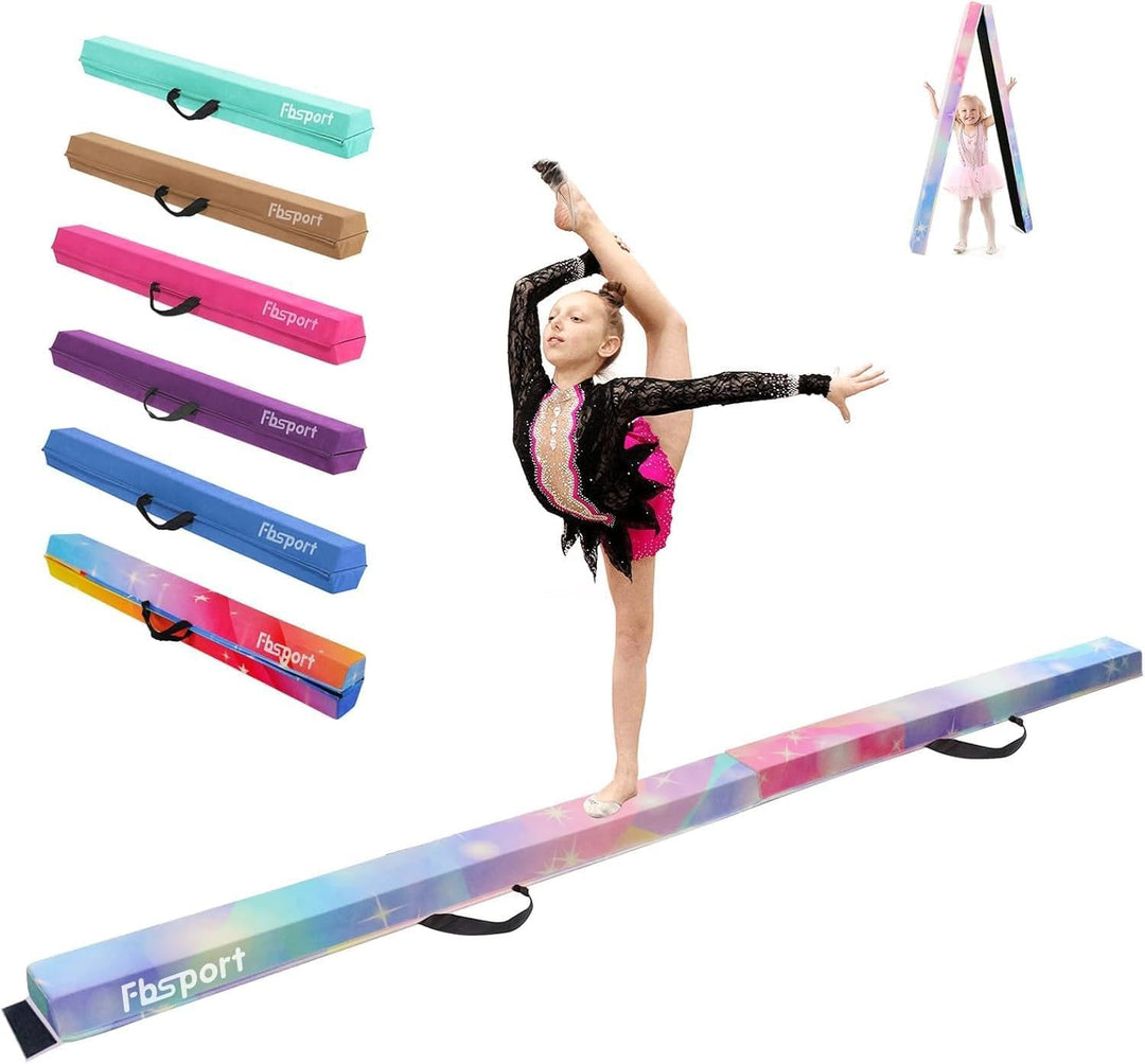 FBSPORT Schwebebalken, Faltender Schwebebalken Kinder, Gymnastik Balance Balken,Beflockungsschicht B