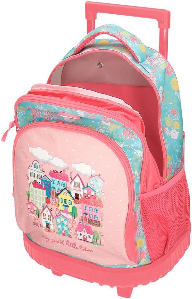 Roll Road My Little Town Rucksack, kompakt, 2 Räder, Rosa, 32 x 43 x 21 cm, Polyester, 28,9 l, Rosa,