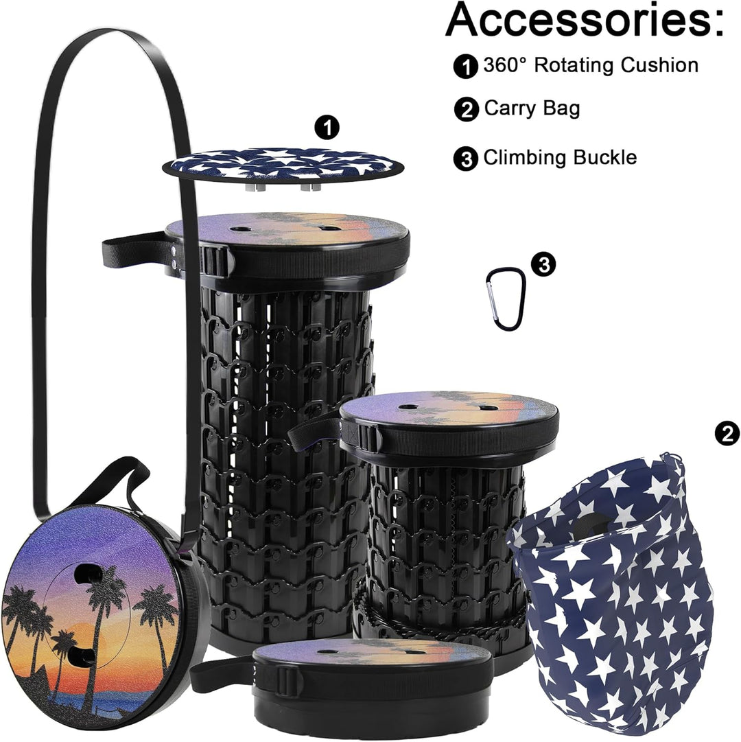 ALEVMOOM Tragbarer Klapphocker,Camping Hocker Teleskophocker,Klappbarer Hocker,Mini Leichte Campingh