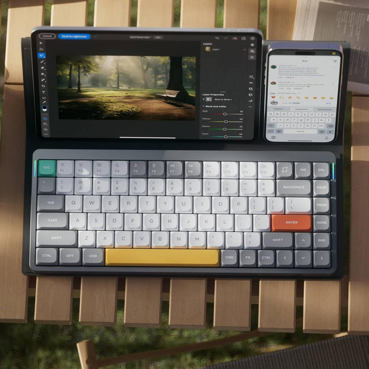 nuphy Air75 v2 Mechanische Tastatur QMK/VIA, 75% Low Profile Kabellose Tastatur, Bluetooth 5.1, 2.4G